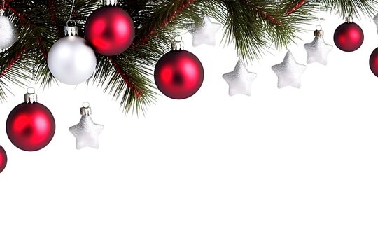 photographic christmas tree with jingle bells in white background. xmas decoration, christmas card, winter festival, holiday sale, merry christmas, rendering, illustration.