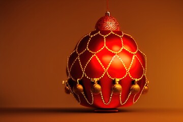 high detailed close-up christmas jingle bell rendering. background, illustration,3d.