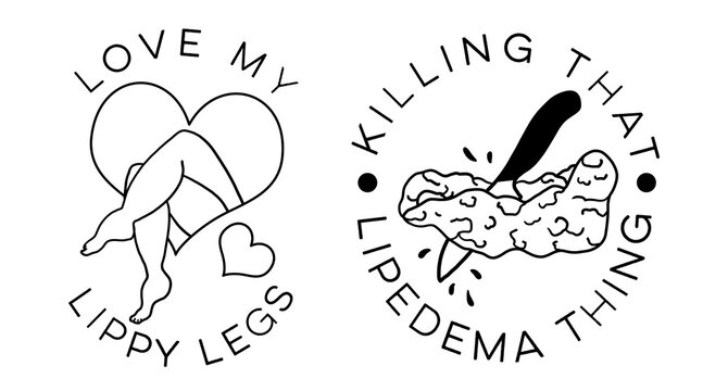 Lipedema Awareness illustrations, set of drawings, fat disorder, lipoedema and lymphedema, self love, healthcare illustration, chronic disease, Women's legs
