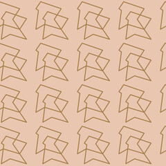 Geometric decorative elements with sharp corners on a beige surface. Background illustration, decorative design for fabric or paper. Ornament modern