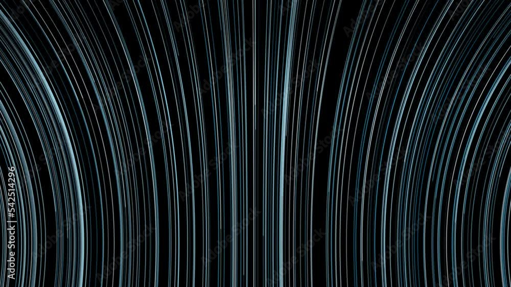 Poster looped curved lines pattern motion animation on black background.