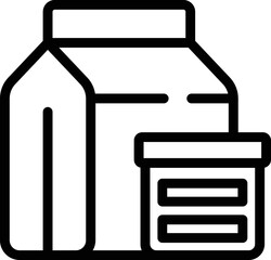 Meal bag icon outline vector. Lunch box. School food