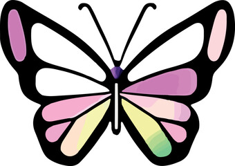 Butterfly vector icon on white background