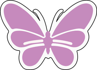 Naklejka premium Butterfly vector icon on white background