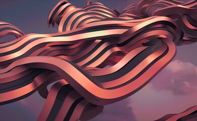 Abstract shapes, waveforms, computer generated background