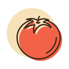 Tomato isolated design vector icon. Vegetable sign