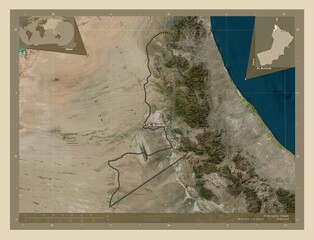 Al Buraymi, Oman. High-res satellite. Labelled points of cities