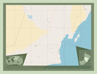 Al Wusta, Oman. OSM. Major cities