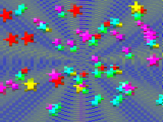 Crosses, background with colorful squares