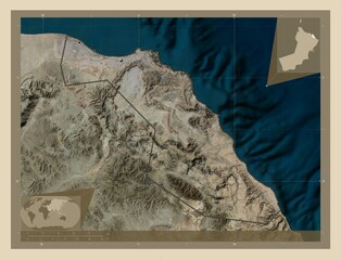 Muscat, Oman. High-res satellite. Major cities