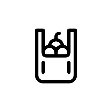 grocery bag icon vector sign symbol
