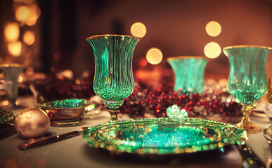 festive dinner table setting for Christmas