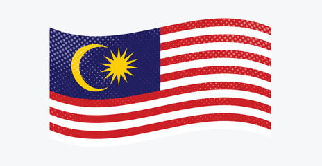 flag of malaysia with halftone effect
