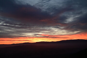 sunset in the mountains