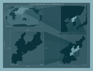 Hamgyong-namdo, North Korea. Described location diagram