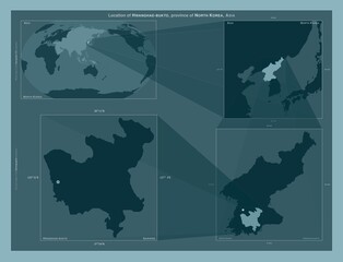 Hwanghae-bukto, North Korea. Described location diagram