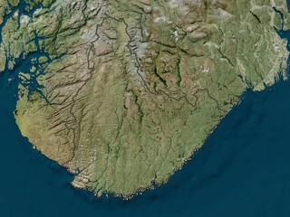 Agder, Norway. High-res satellite. No legend