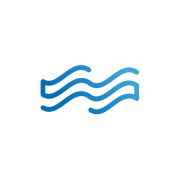 Minimal Initial Letter SS with Wave Style Icon Symbol Logo Design