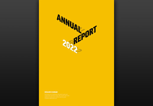 Yellow Modern Annual Report Front Cover Page Template
