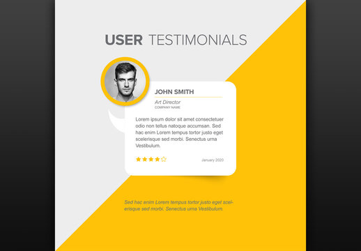 Testimonial Website Feedback or Review Layout Template