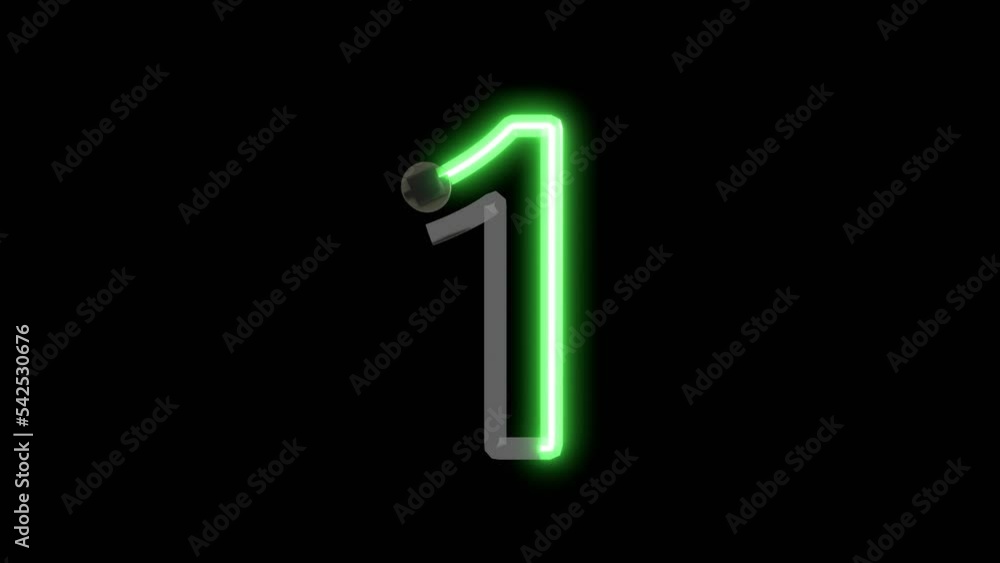 Poster neon script word themed font number 1