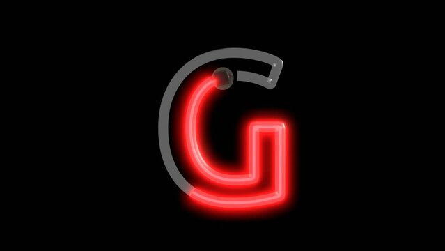 Neon script word  Themed Font  Letter G