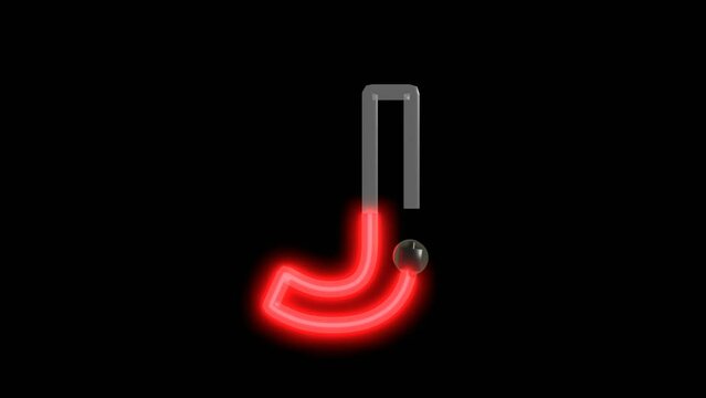 Neon script word  Themed Font  Letter J