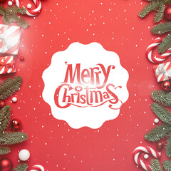 merry christmas illustration with gifts