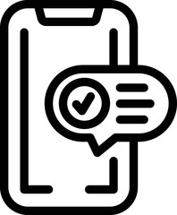 Phone election icon outline vector. Vote poll. Paper public