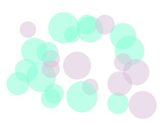 Abstract green violet circles overlay with white background