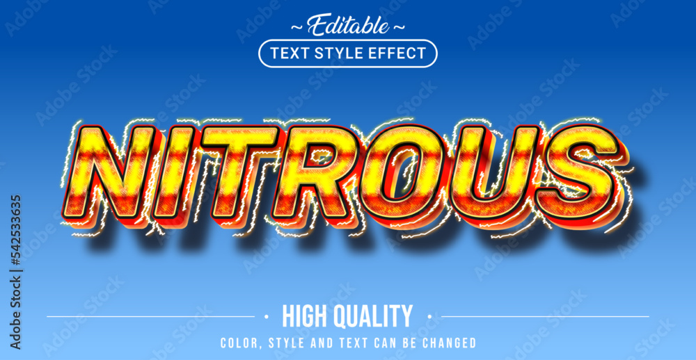 Aufkleber Editable text style effect - Nitrous text style theme.
