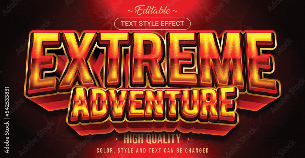 Poster Editable text style effect - Extreme Adventure text style theme.