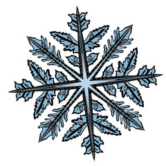 doodle snowflake on white background design element. children's drawing