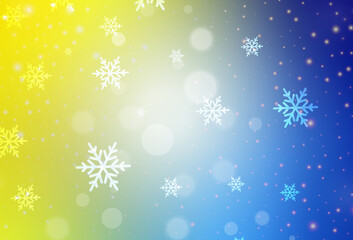 Naklejka na ściany i meble Light Blue, Yellow vector pattern in Christmas style.