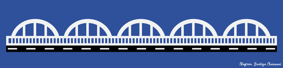 Chennai Napier bridge vector illustration