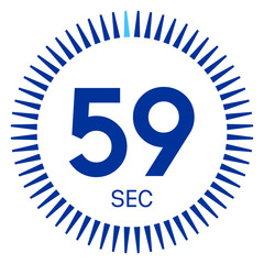 59 seconds,concept of time,timer icon,vector illustration,circle time pie diagram.