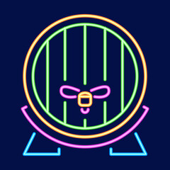 Isolated barrel neon oktoberfest vector illustration