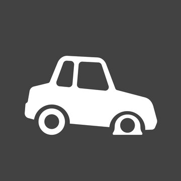 recommend clip art: Car damage flat tire icon. Automobile tire defects