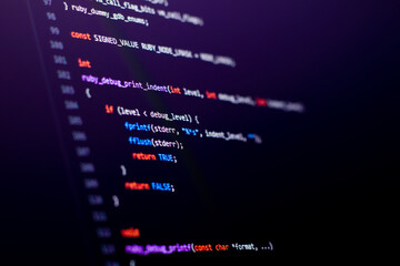 Code background. Ruby programming code