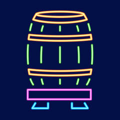 Isolated barrel neon oktoberfest vector illustration