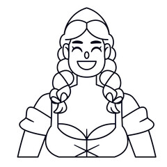 Isolated woman draw oktoberfest vector illustration