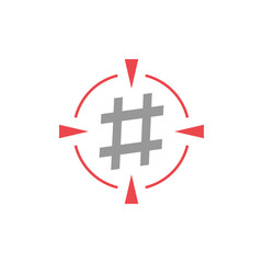 Obraz premium Targeted hashtag icon logo design template vector isolated