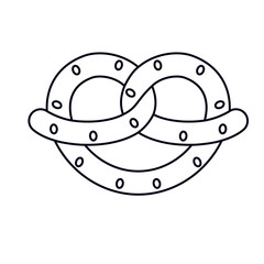 Isolated pretzel draw oktoberfest vector illustration