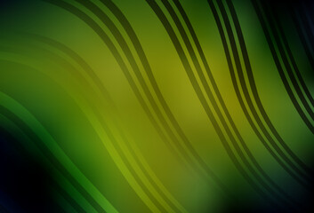 Dark Green, Yellow vector layout with curved lines.
