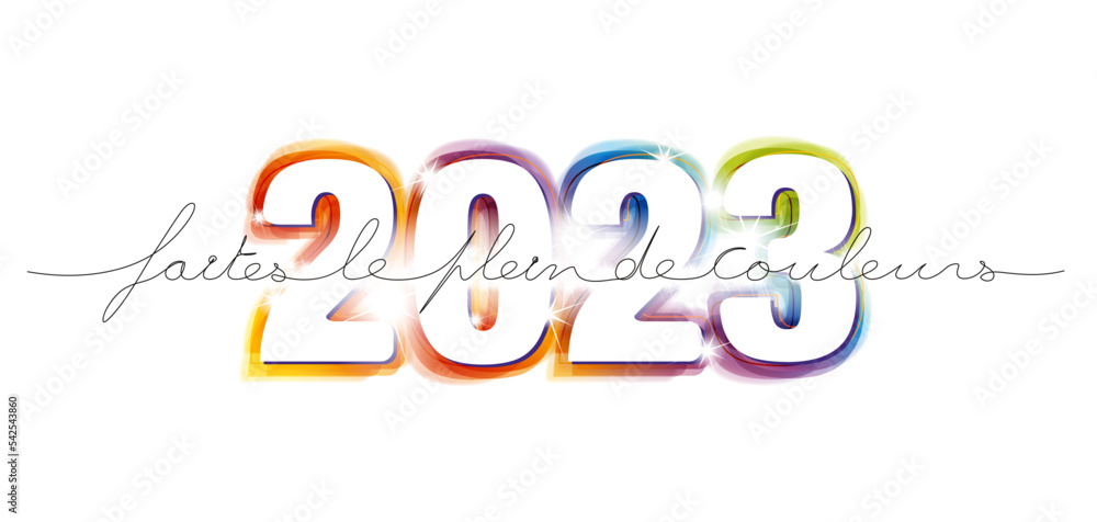 Wall mural carte de voeux 2023 colorée