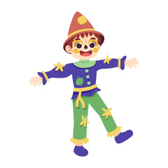 Isolated scarecrow costume vector illustration