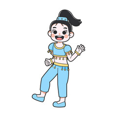 Isolated jazmin costume vector illustration