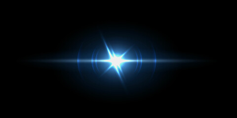 Explosion of a new star. Transparent effect, shining lens flare.