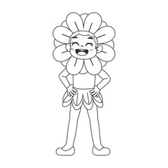Isolated flower draw costume vector illustration
