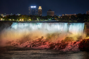 Niagara Falls at night LED lightshow